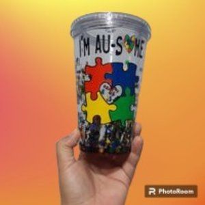 I'm AU-some (Autistic) 16oz snow globe tumbler